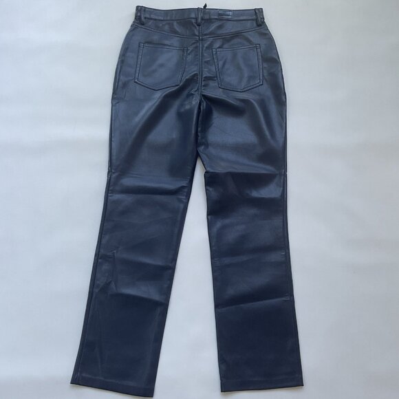 Guess Women’s Kelly Faux Leather Jeans  Straight Fit In Blue Size 26 - Picture 7 of 11